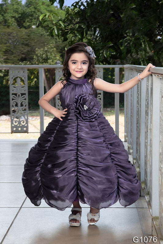 Women's Trendy Mullberry Color Party Wear Gown For Baby – Suvidha Fashion